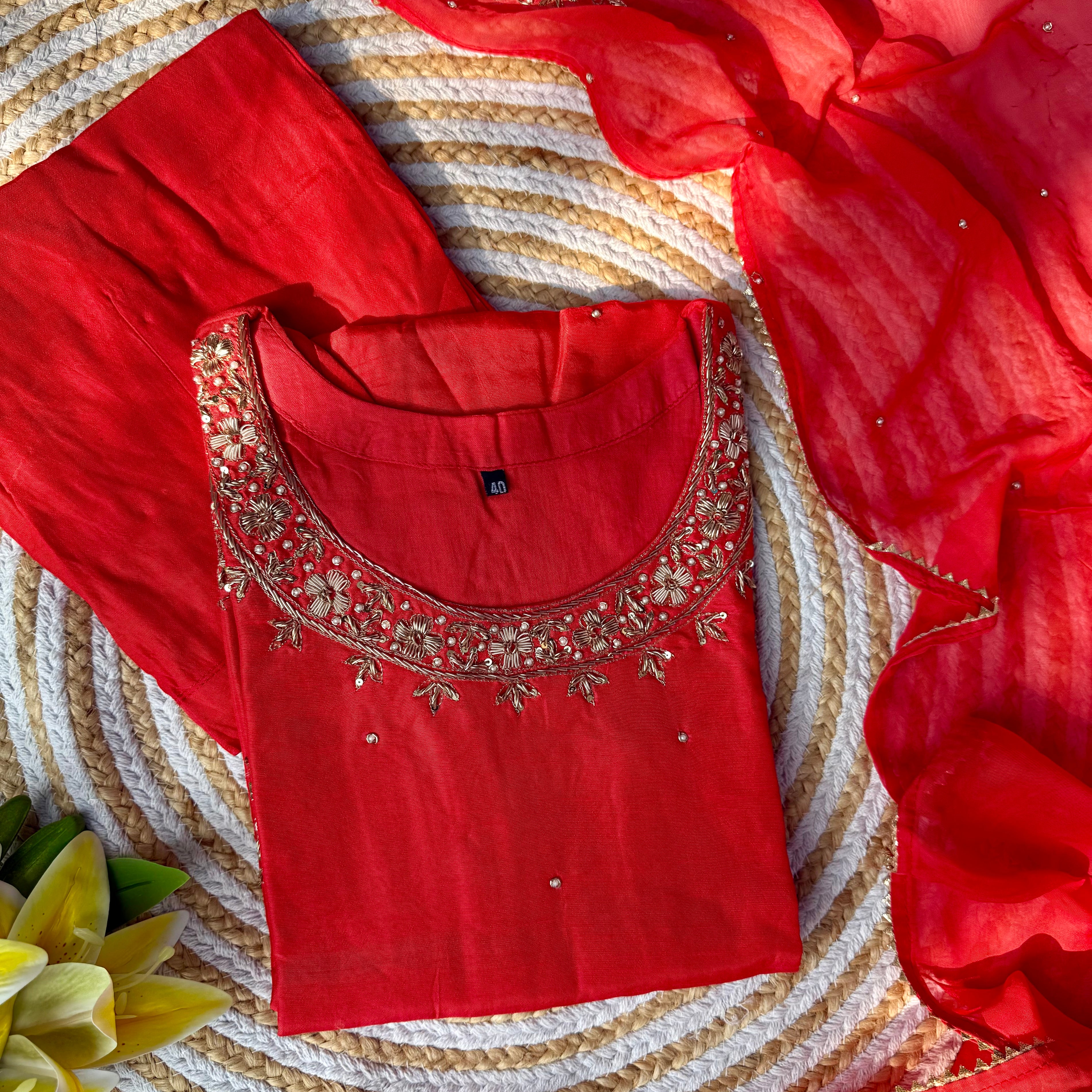 "Ferhin" A very beautiful piece with handwork kurti set