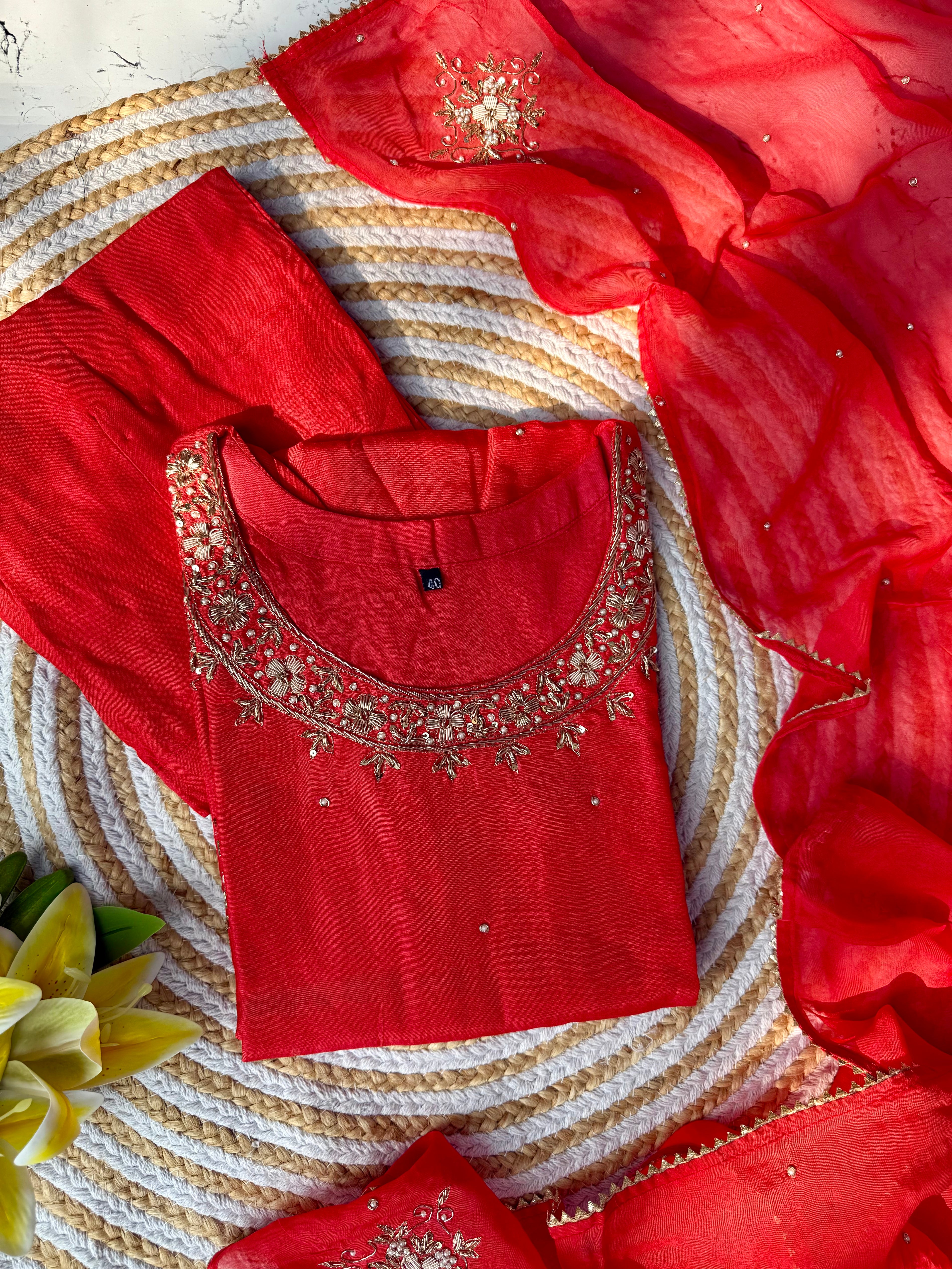 "Ferhin" A very beautiful piece with handwork kurti set