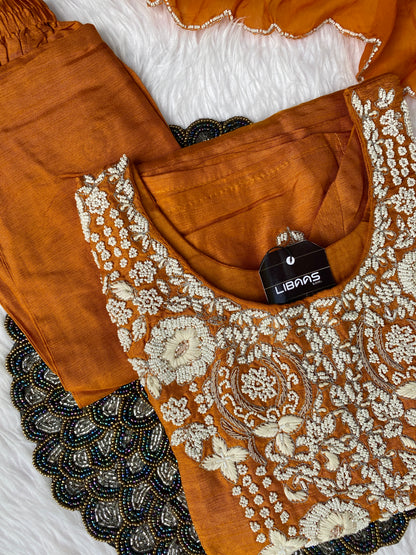 “ SUHANA” A very beautiful festival wear special rust orange set