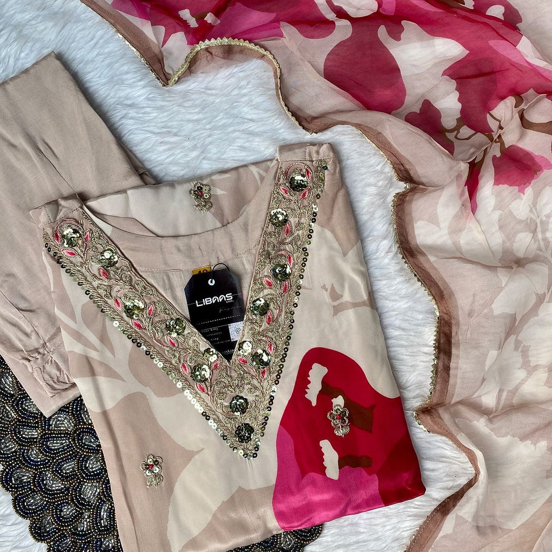 “Misty” Rakhi special crepe Silk kurti bottom with dupatta set 🛍️