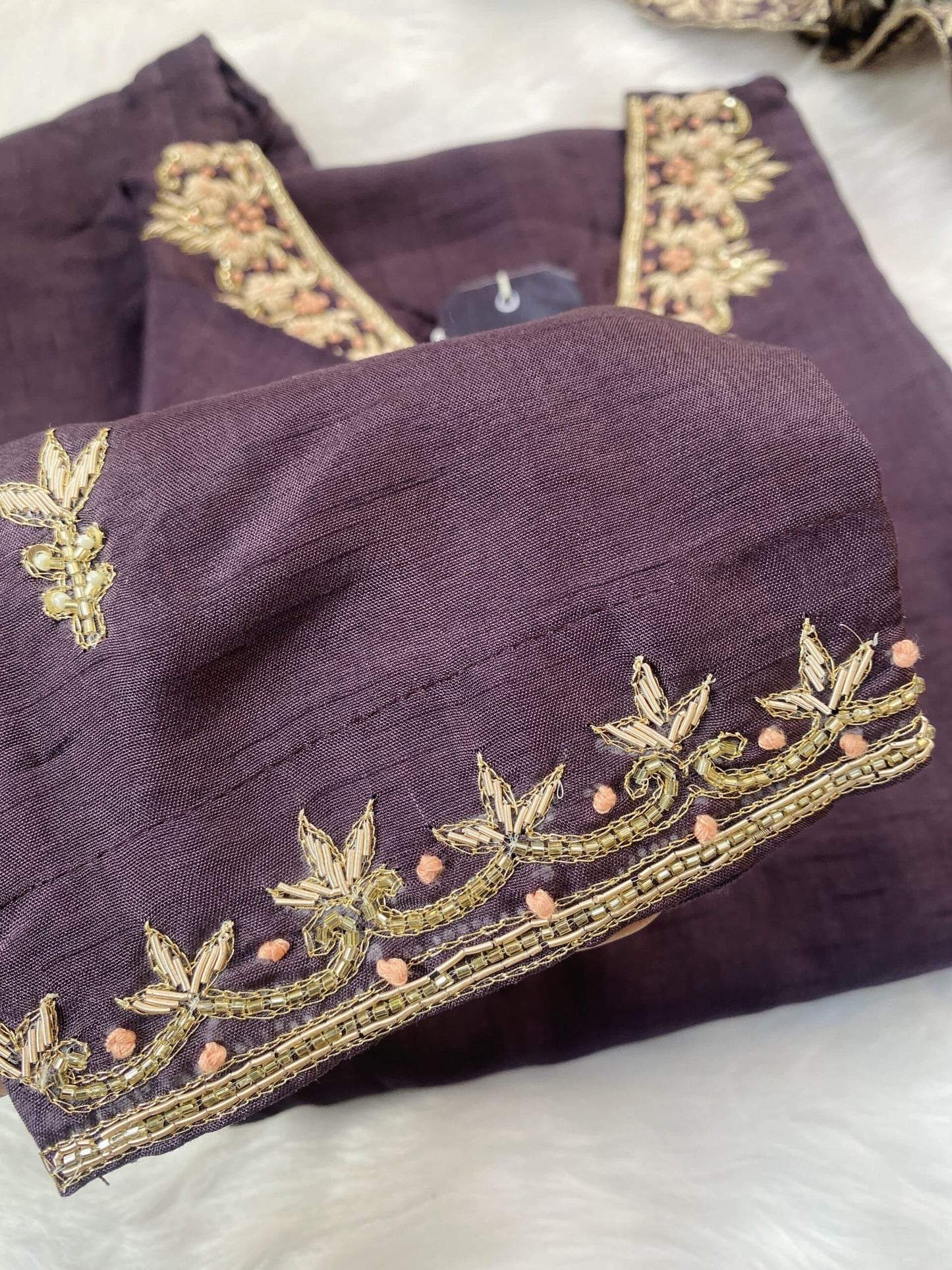 “Harf” Beautifully handcrafted dola silk kurti bottom with dupatta set