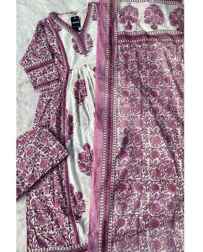 “Zazbat” Premium cotton anarkali kurta bottom with dupatta set