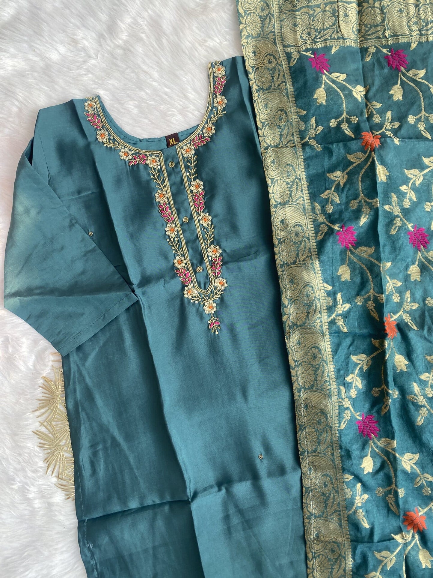 “Bahar” Affordable handcrafted kurta bottom with dupatta set