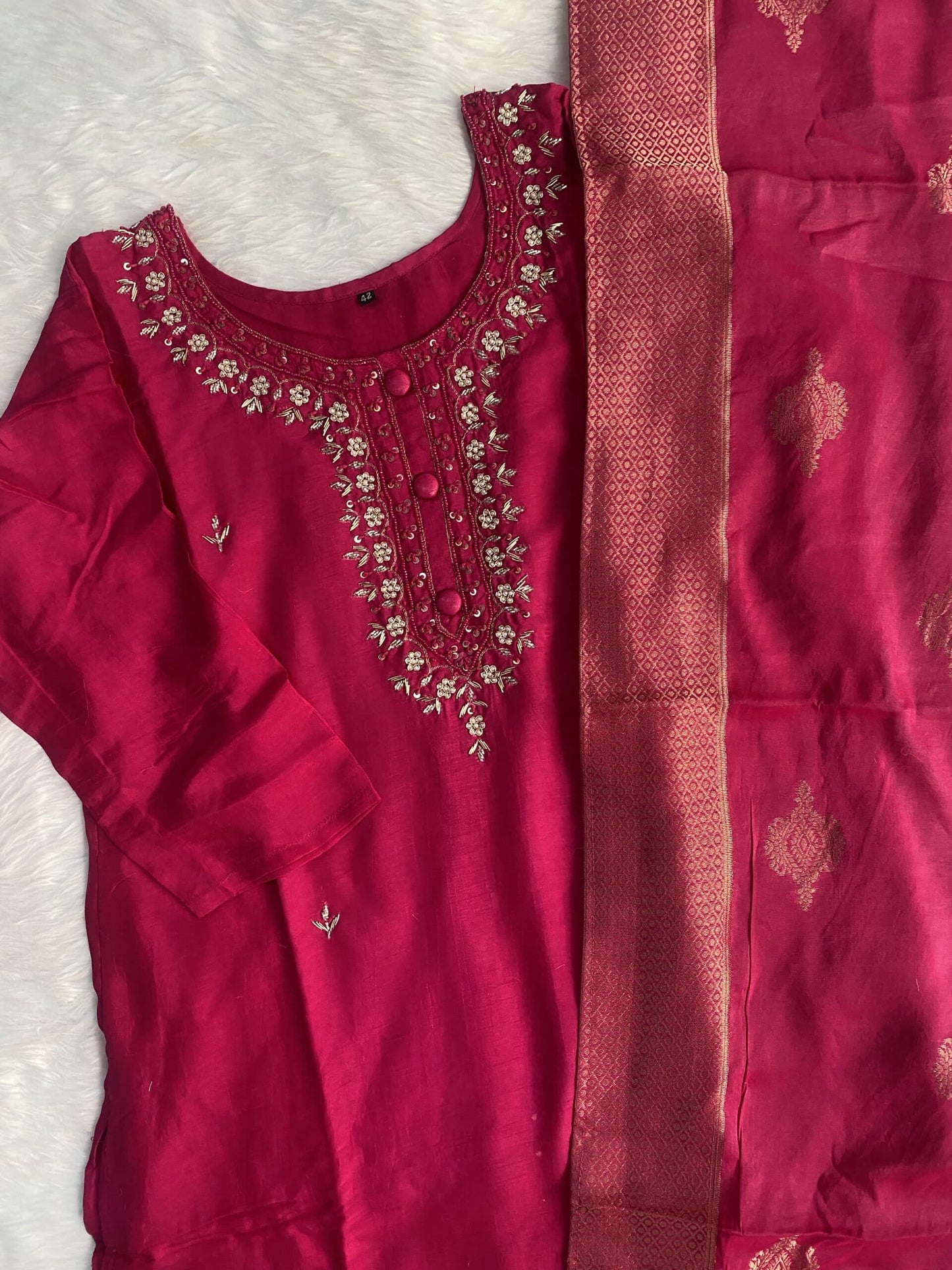 “Nidhi” Party wear Dola silk kurta bottom with dupatta set