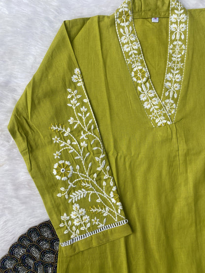 “Rusk” Premium cotton kurti pant set