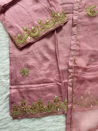 “Chandni” A very beautiful handwork dola silk set