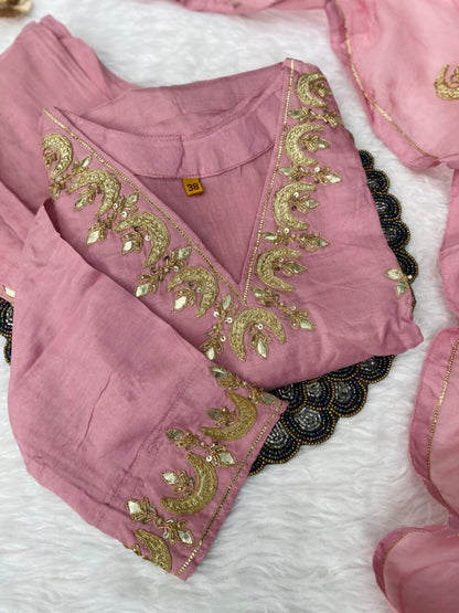 “Chandni” A very beautiful handwork dola silk set