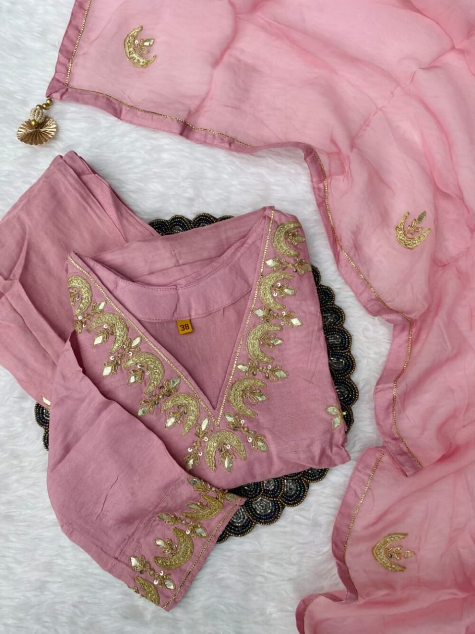 “Chandni” A very beautiful handwork dola silk set