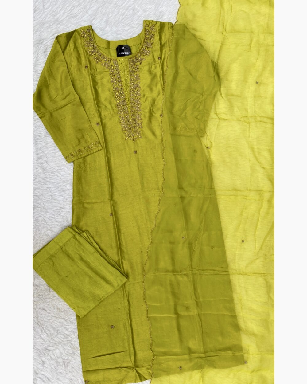 “Surbhi” Handwork Dola silk kurti pant with dupatta set