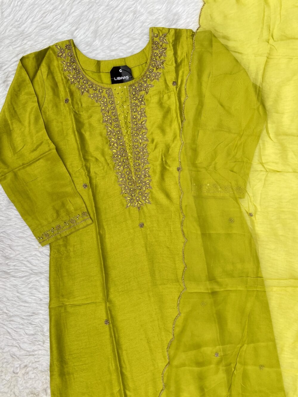 “Surbhi” Handwork Dola silk kurti pant with dupatta set