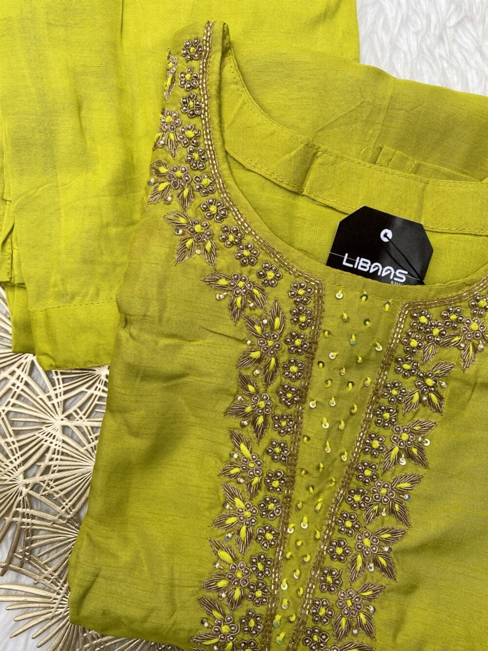 “Surbhi” Handwork Dola silk kurti pant with dupatta set