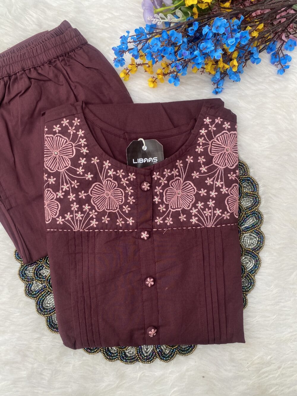 “Nisha” beautiful cotton kurti with pant set