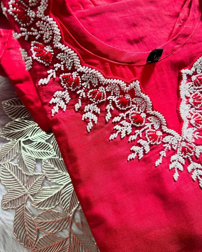 “Adakari” Latest handwork dola silk kurta set