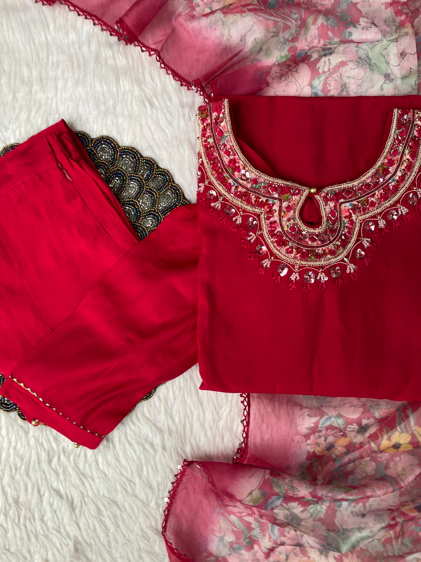 “Inayat” Affordable silk kurti bottom with dupatta set