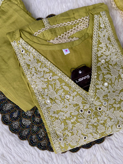 "Dastoor” Muslin silk anarkali kurti bottom with dupatta set