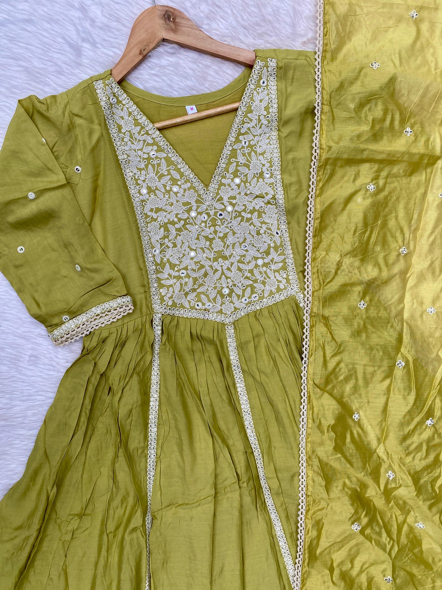 "Dastoor” Muslin silk anarkali kurti bottom with dupatta set