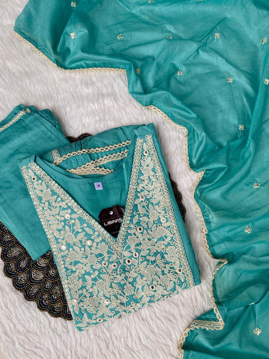 "Dastoor” Muslin silk anarkali kurti bottom with dupatta set