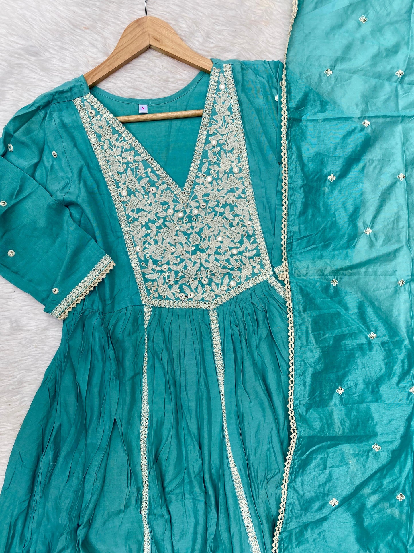 "Dastoor” Muslin silk anarkali kurti bottom with dupatta set