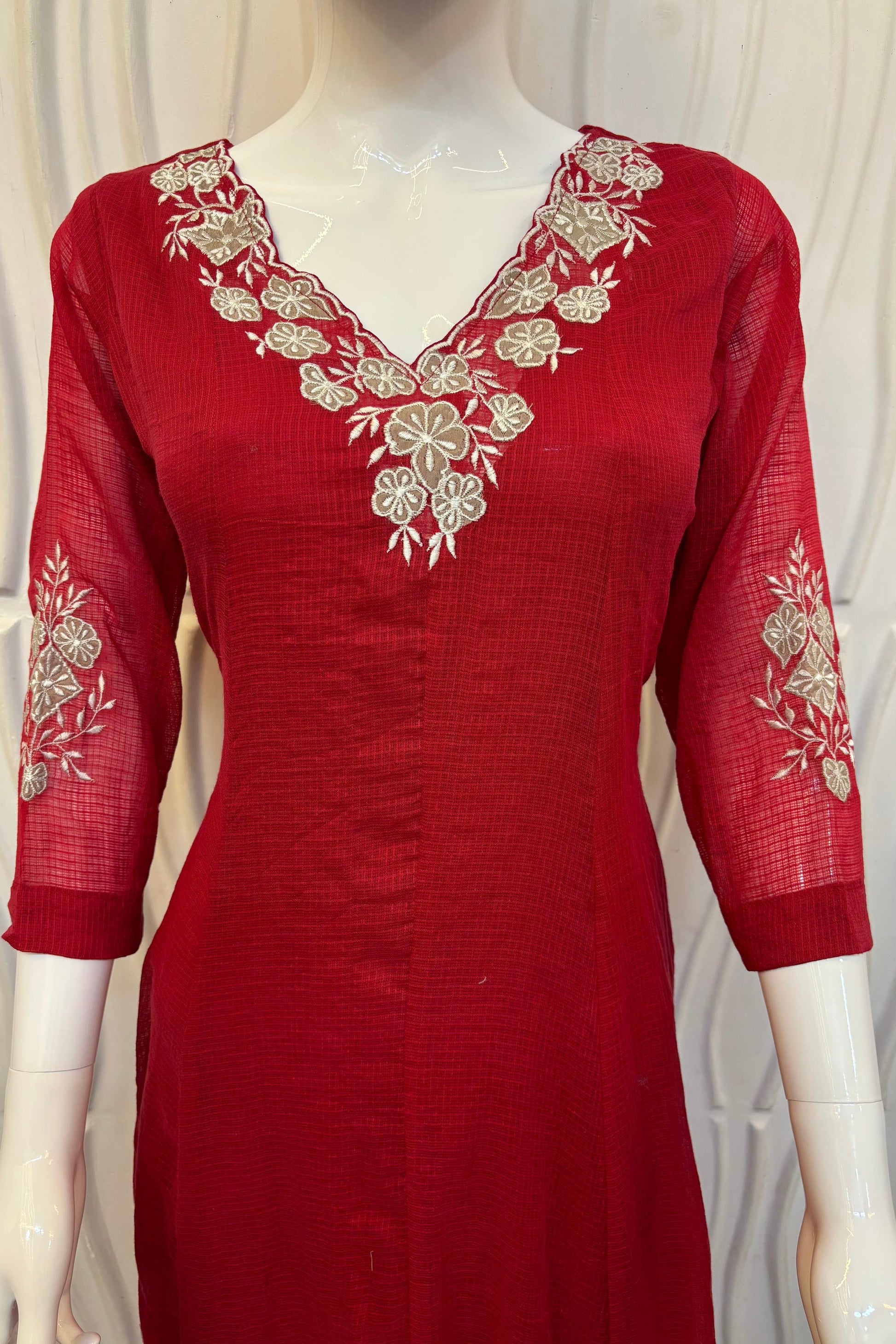 ✨AZ02- Beautiful Kota Embroidered A Line Kurta set