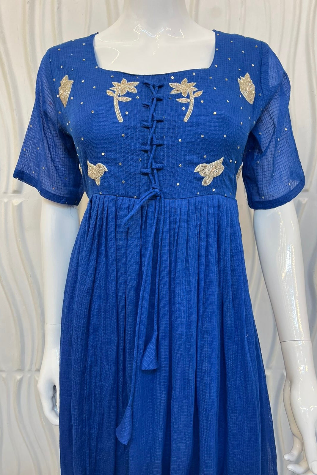 ✨AZ20 - Premium Blue Kota Anarkali Kurta set