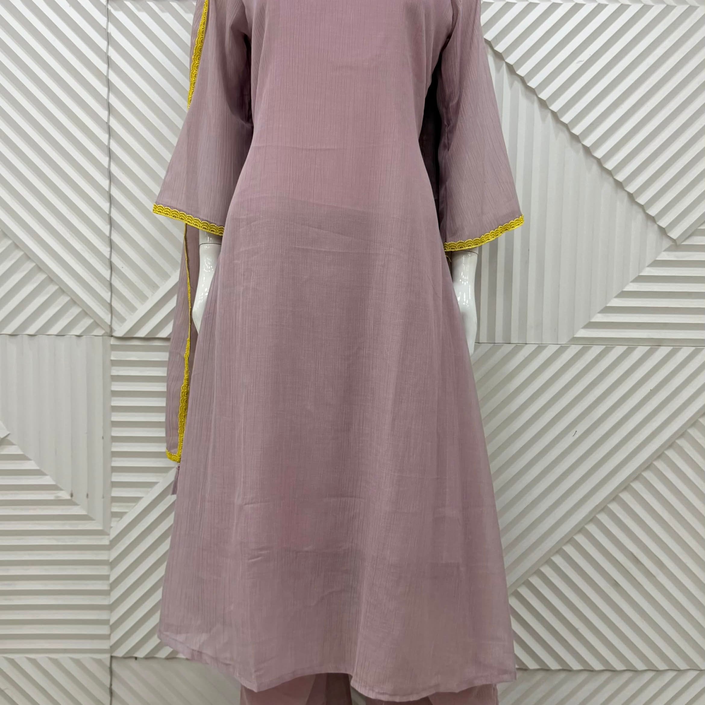 ✨ Dayna” Premium Crushed Chanderi A Line kurta set