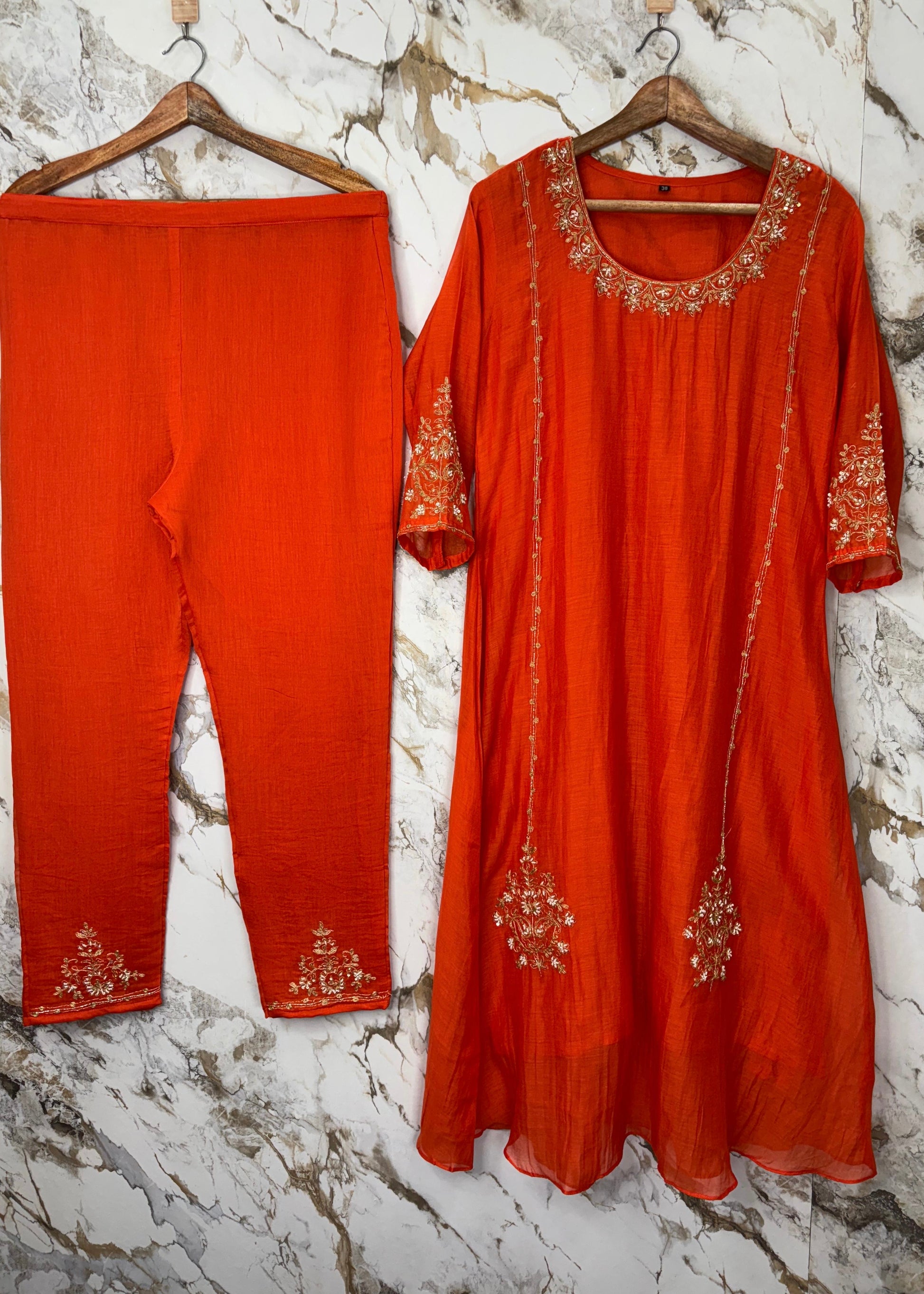 💕”Nayra – Premium Mul Chanderi A-Line Kurta Set