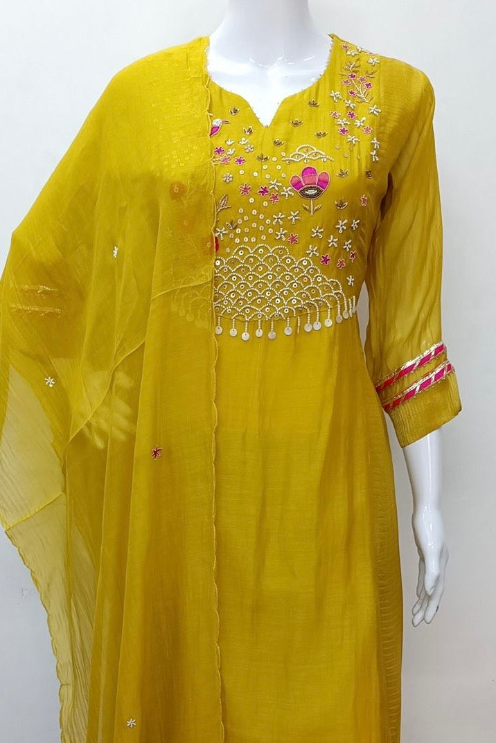 “Ishani” Premium Mul Chanderi A line Anarkali Kurta Set (Copy)