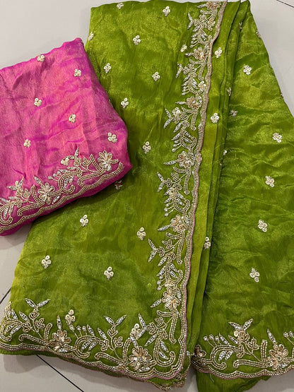 "Eesha" Premium Pure Tissue saree with blouse