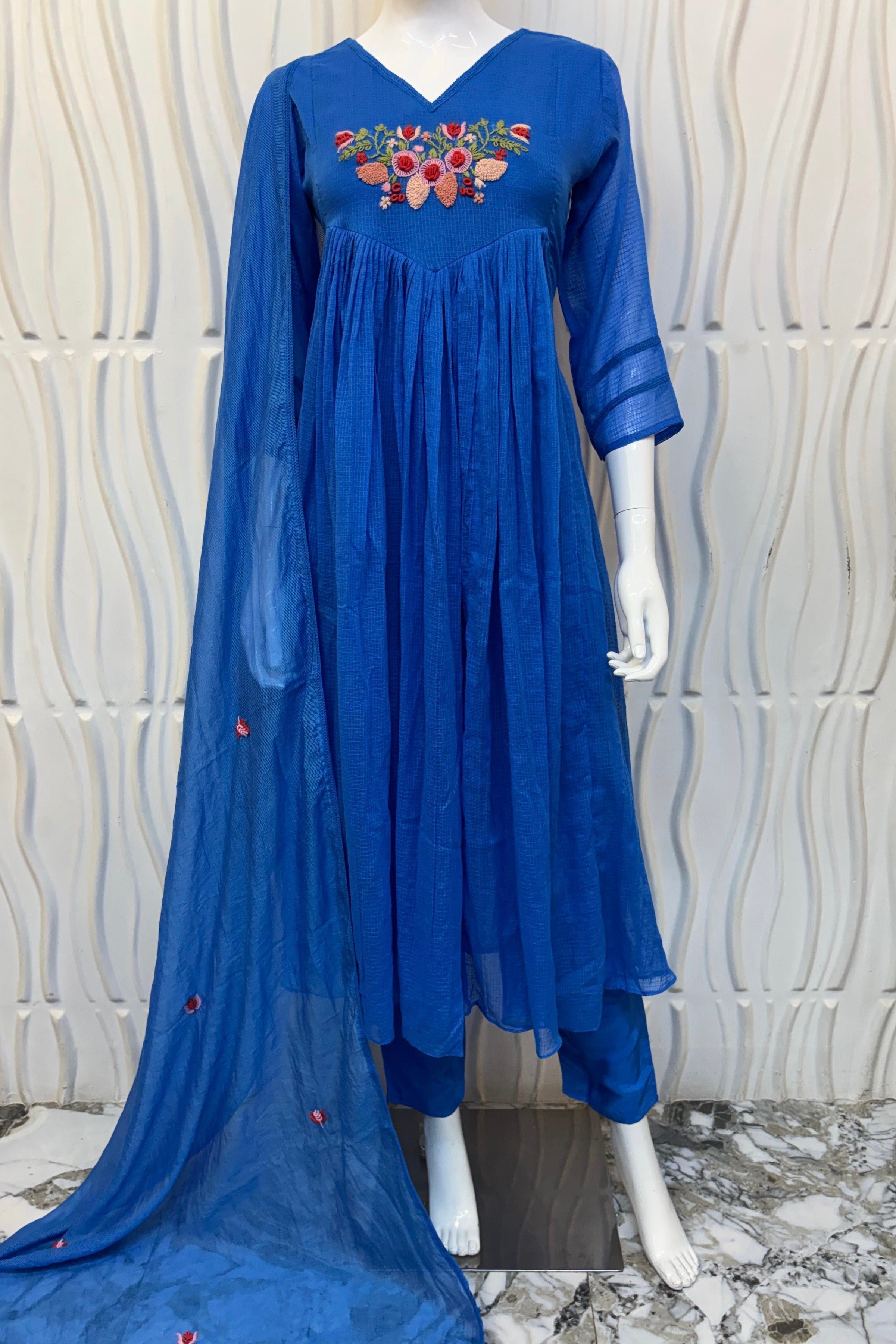 🛍️”Maria –  Premium Kota A Line Kurta Set