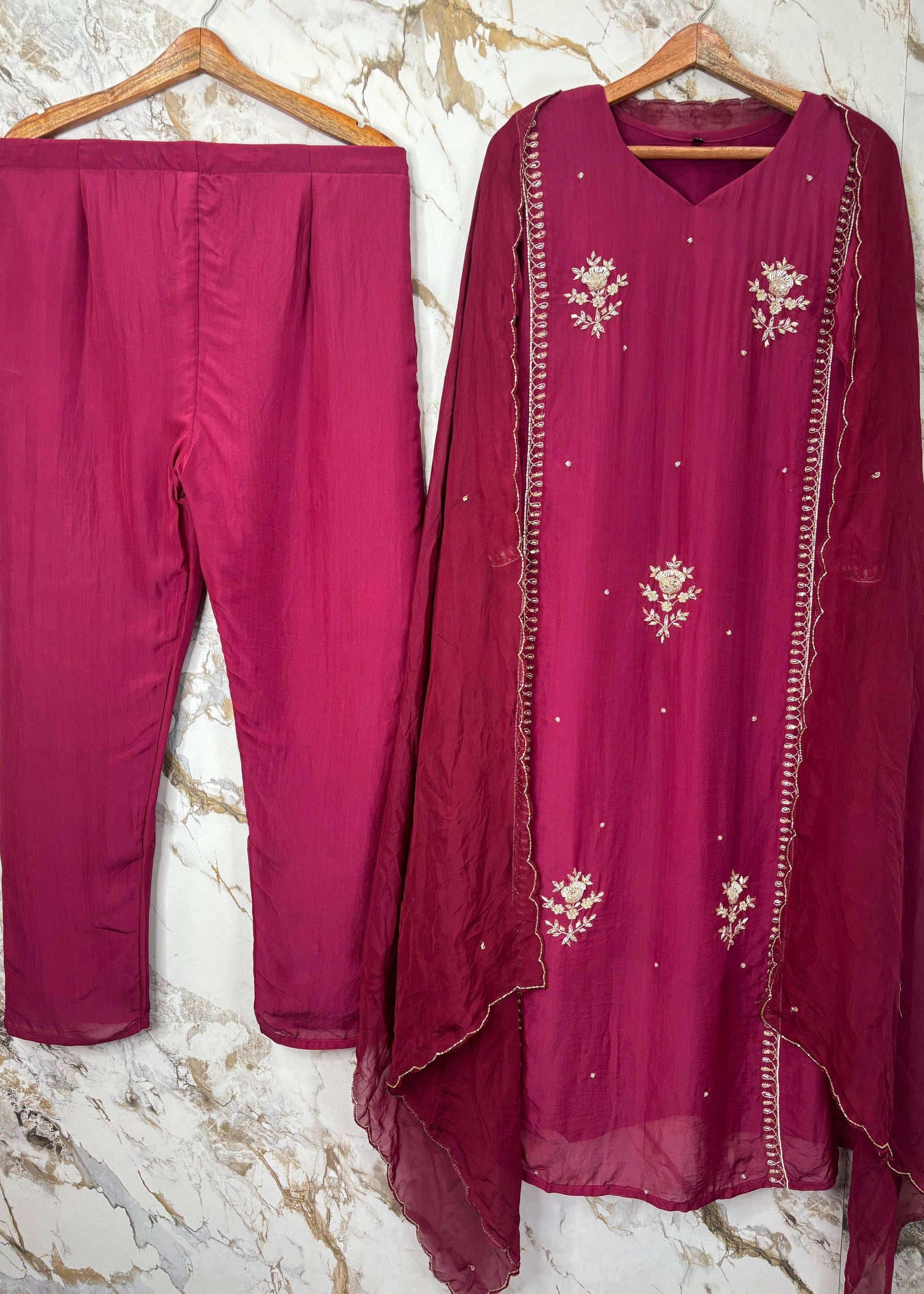 “Ujjwal” Trending Organza Viscose Suit Set