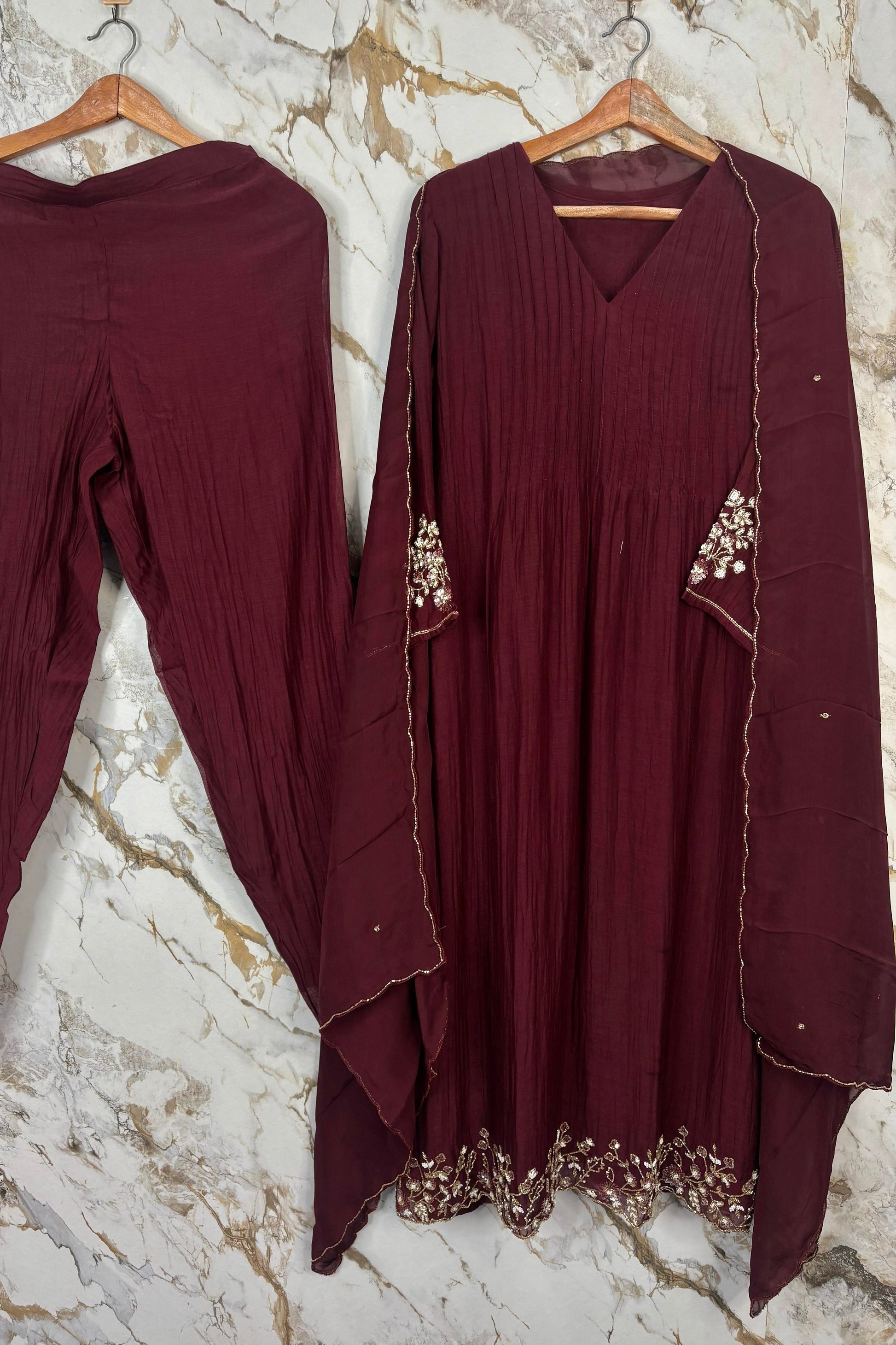 ✨”Auzan– Premium Mul Chanderi A-Line Kurta Set