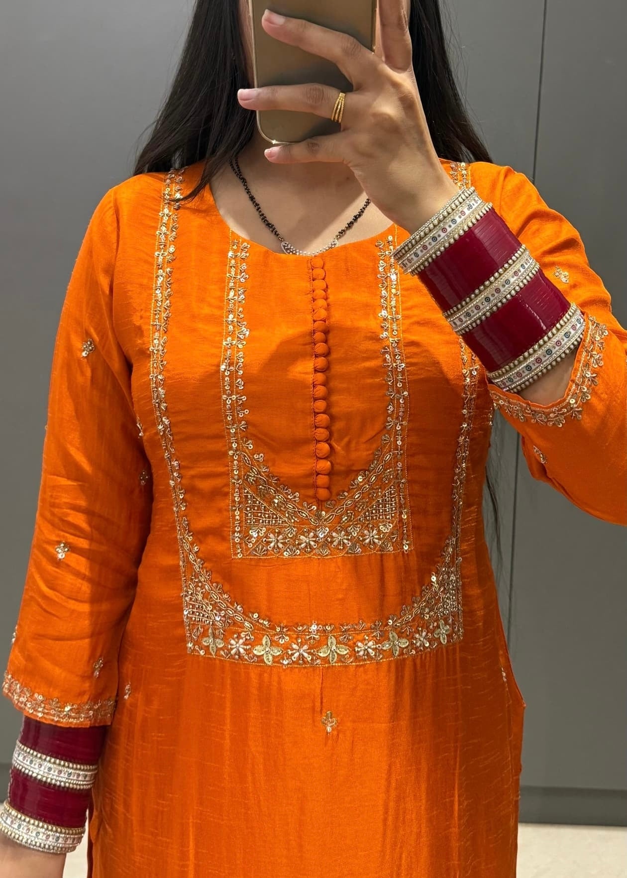 “Hiya” Premium range Dola Silk handwork Kurta Set