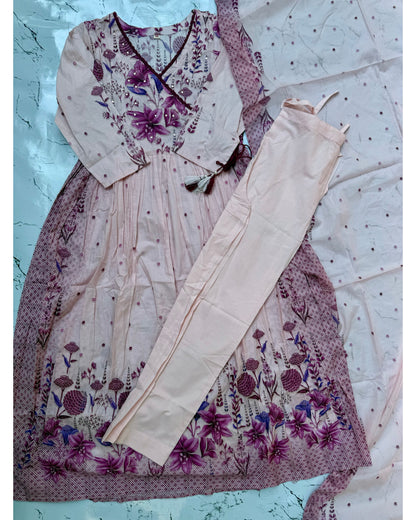 “Royal” Royal Blush mul cotton Anarkali Set