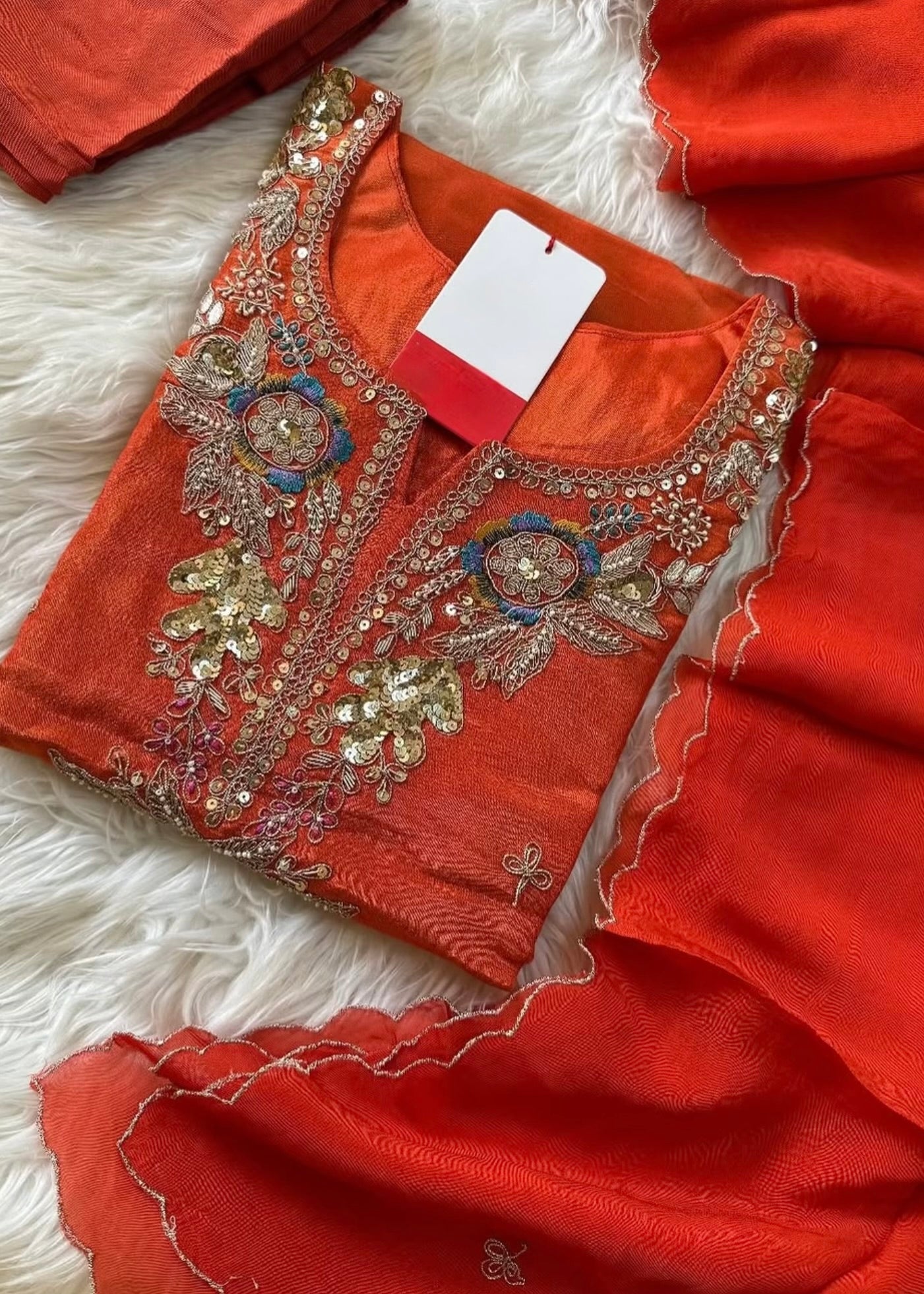 “HAYAT” Premium tissue silk stright kurti bottom with dupatta set