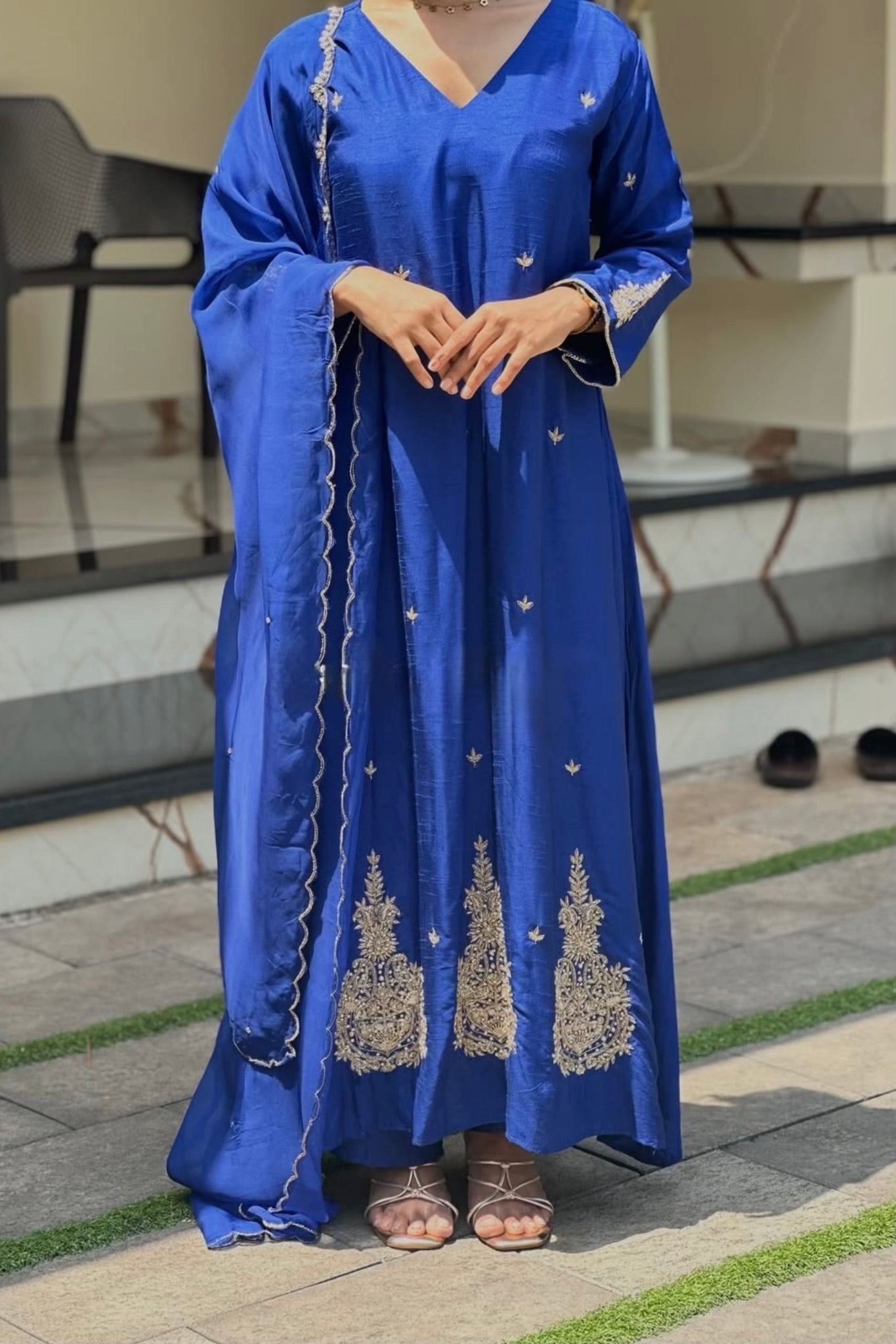 ✨”Aarti– Premium Dola Silk Heavy Anarkali Kurta Set