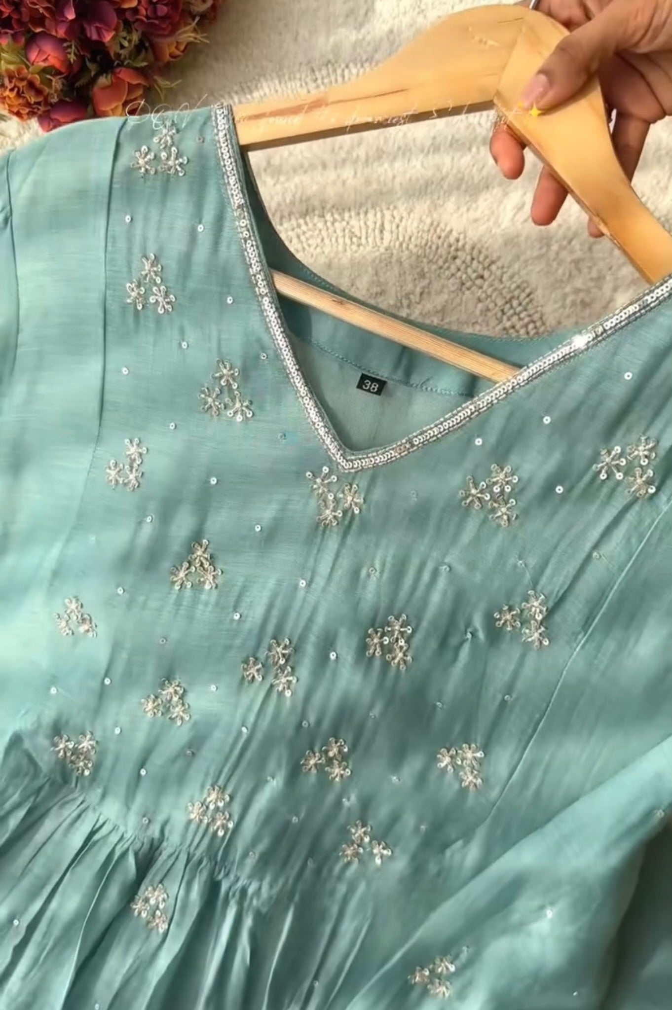 ✨Nagma- Premium Mul Chanderi A- Line Kurta Set