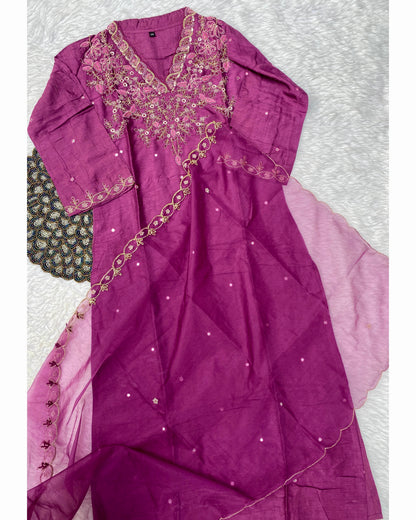 "Tanvi" Festive wear Glass tissue set