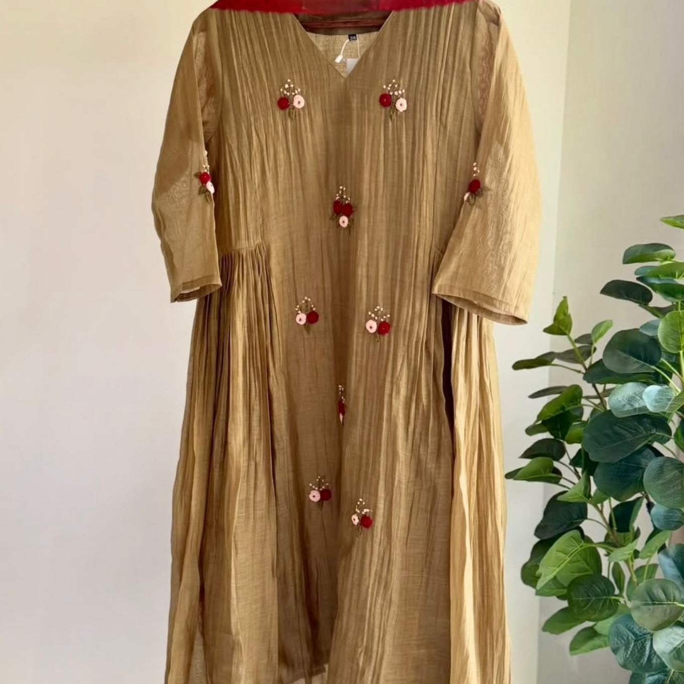 Gold – Eid Special Premium Mul Chanderi Anarkali Kurta Set