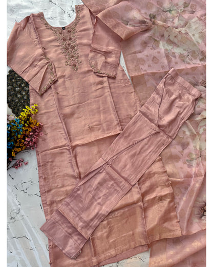 “Anaya” Premium Heavy handwork Tissue silk kurti set