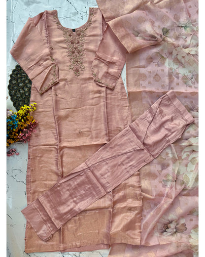 “Anaya” Premium Heavy handwork Tissue silk kurti set