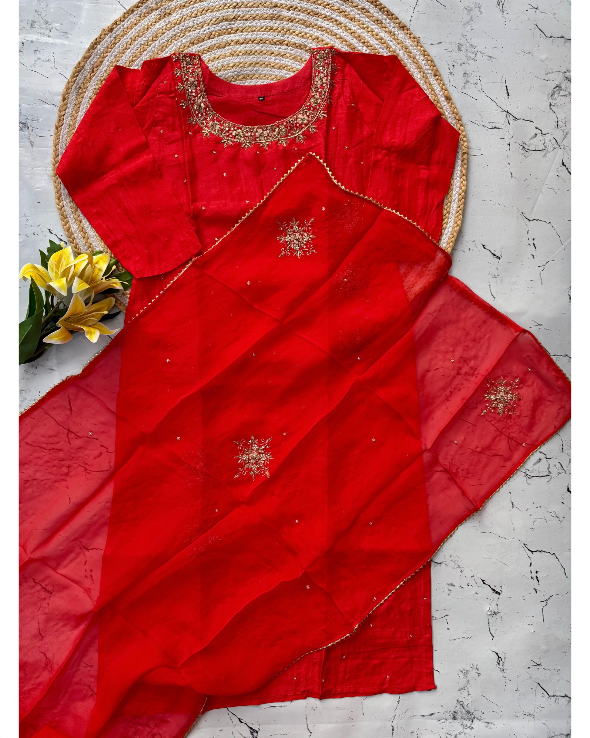 "Ferhin" A very beautiful piece with handwork kurti set