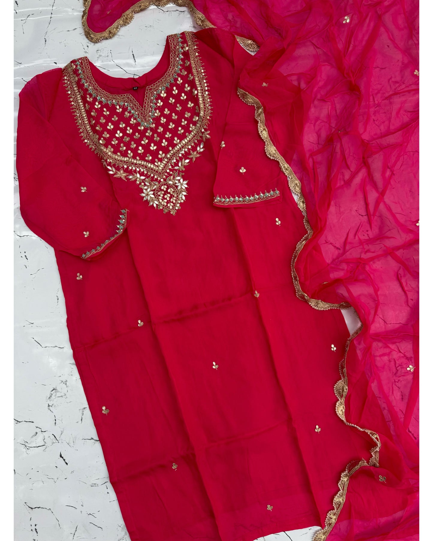 "SAHAL" Beautiful Gota Patti and sequence heavy work set