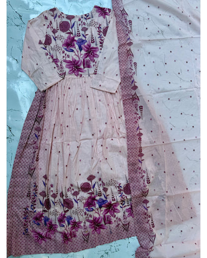 “Royal” Royal Blush mul cotton Anarkali Set