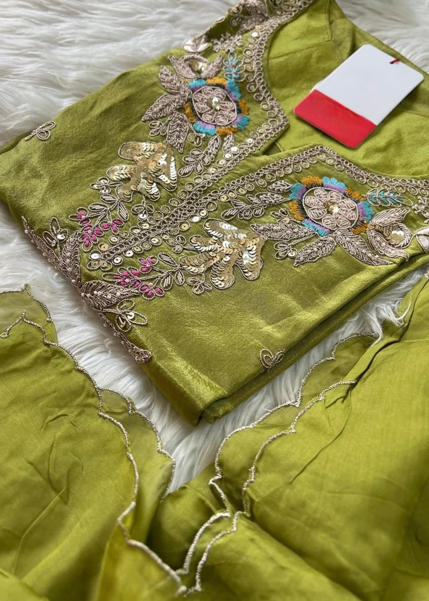 “HAYAT” Premium tissue silk stright kurti bottom with dupatta set