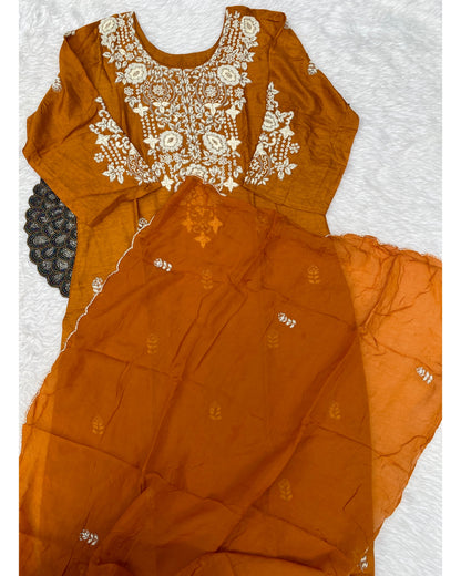 “ SUHANA” A very beautiful festival wear special rust orange set