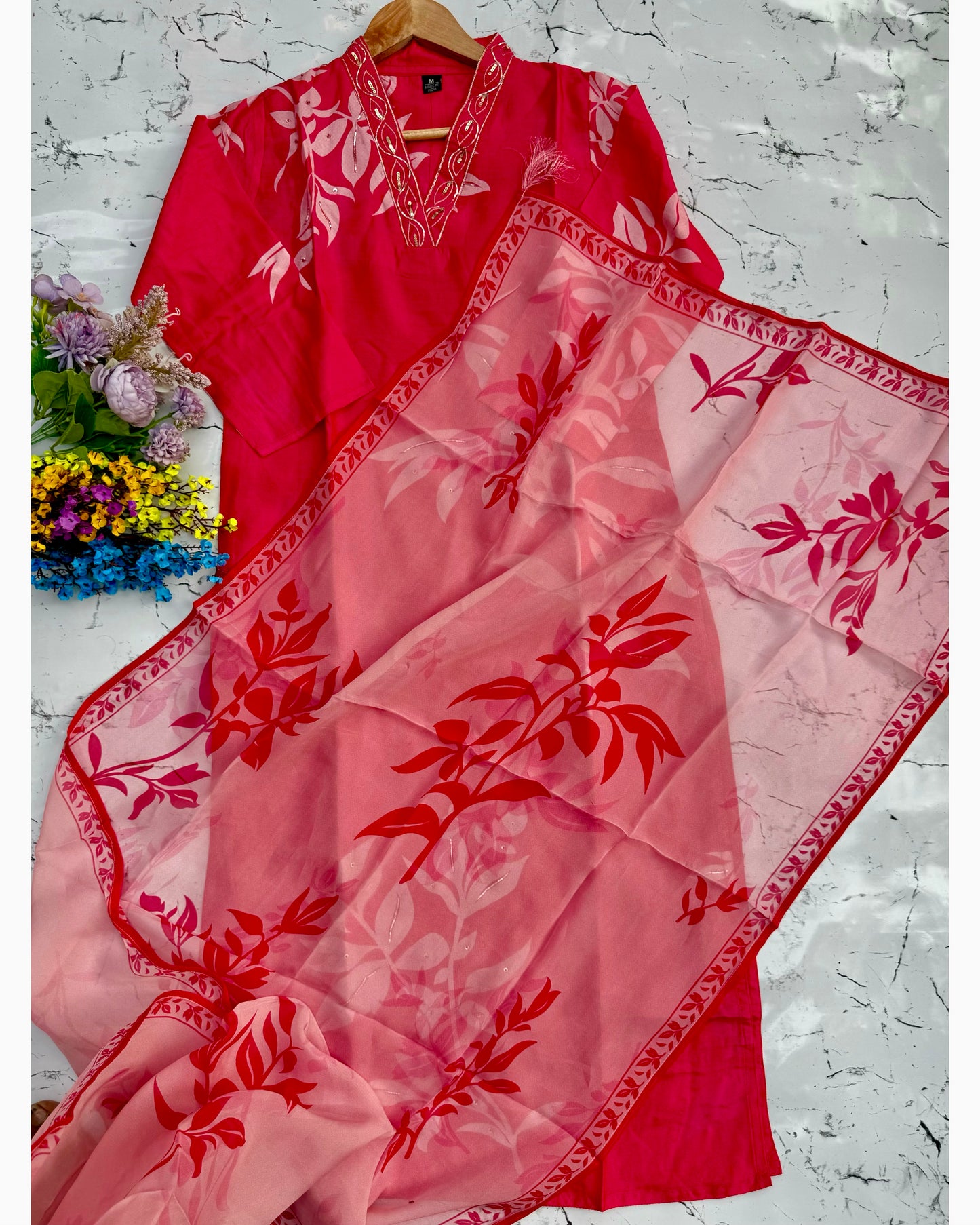 “Ragini” Russian silk kurti bottom dupatta set