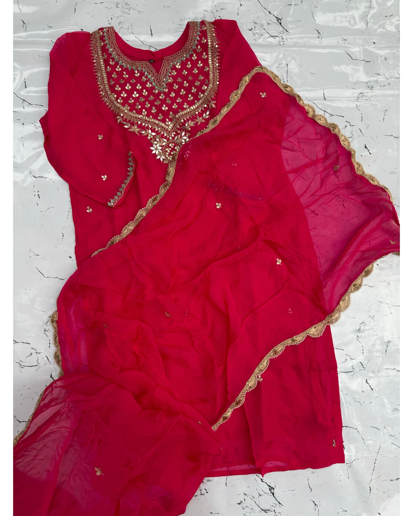 "SAHAL" Beautiful Gota Patti and sequence heavy work set