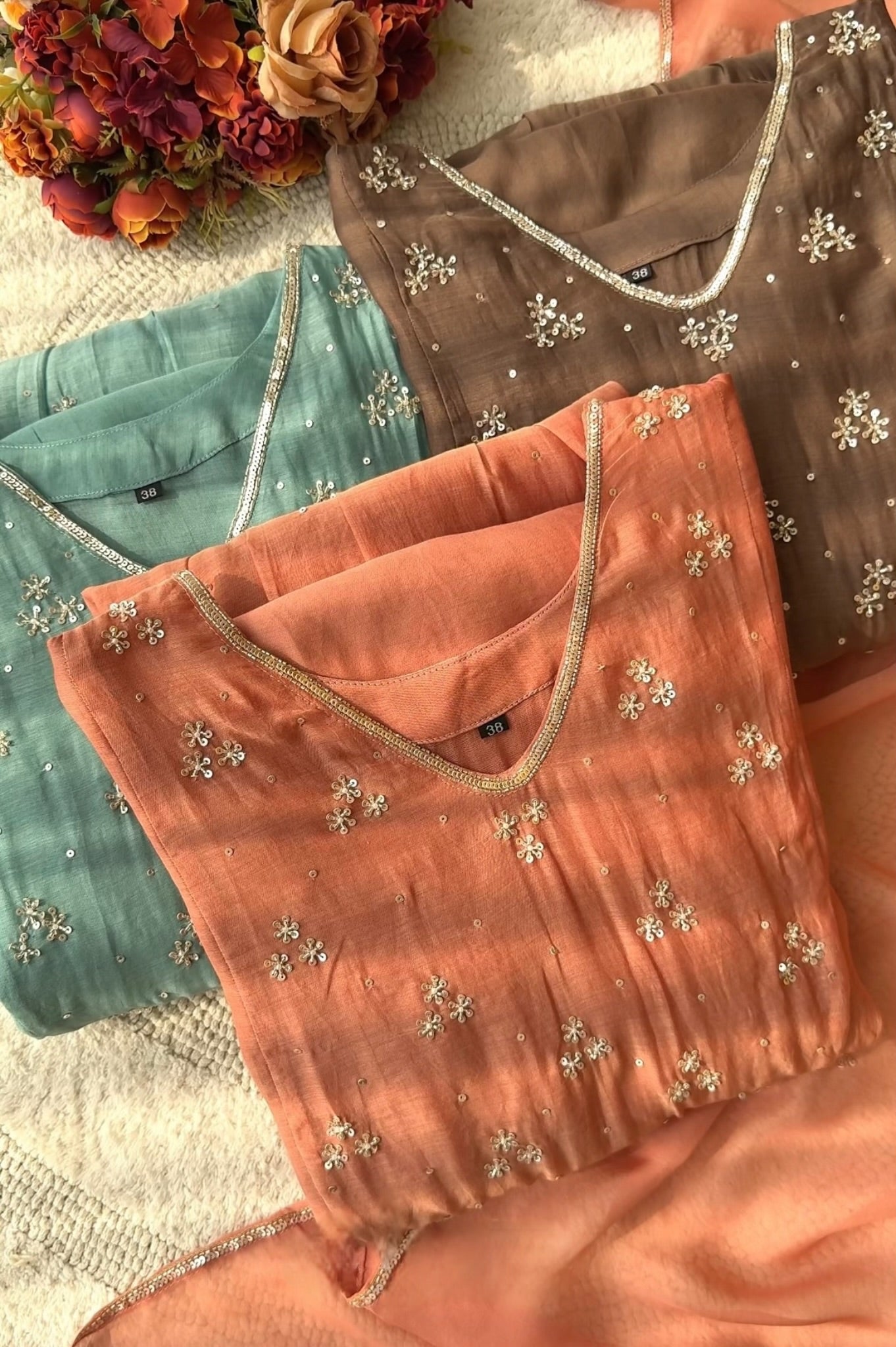 ✨Nagma- Premium Mul Chanderi A- Line Kurta Set