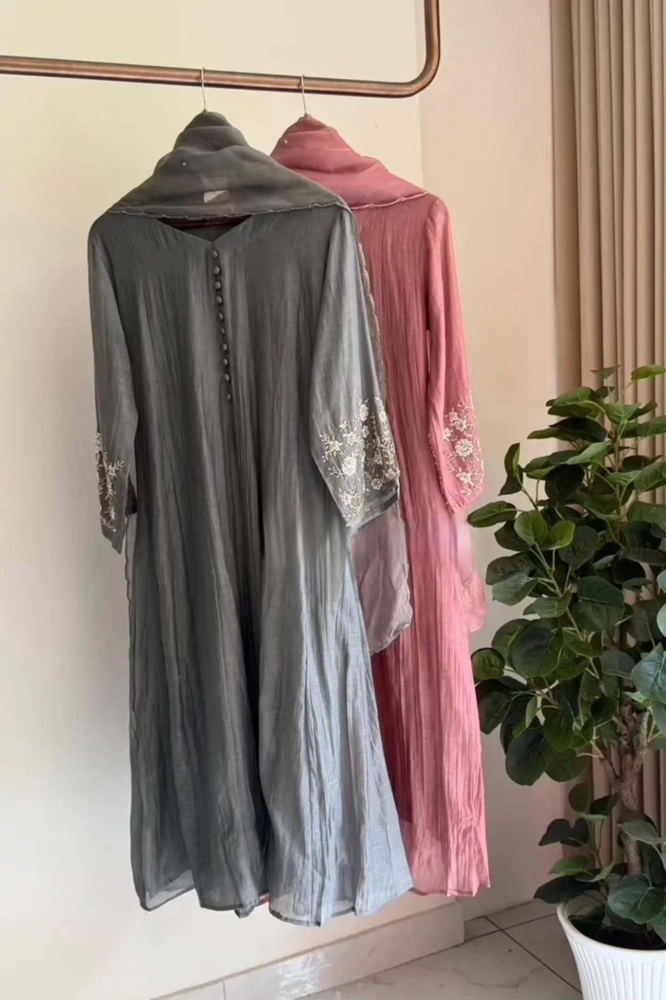 ✨Ay10- Beautiful Mul Chanderi A Line Kurta set