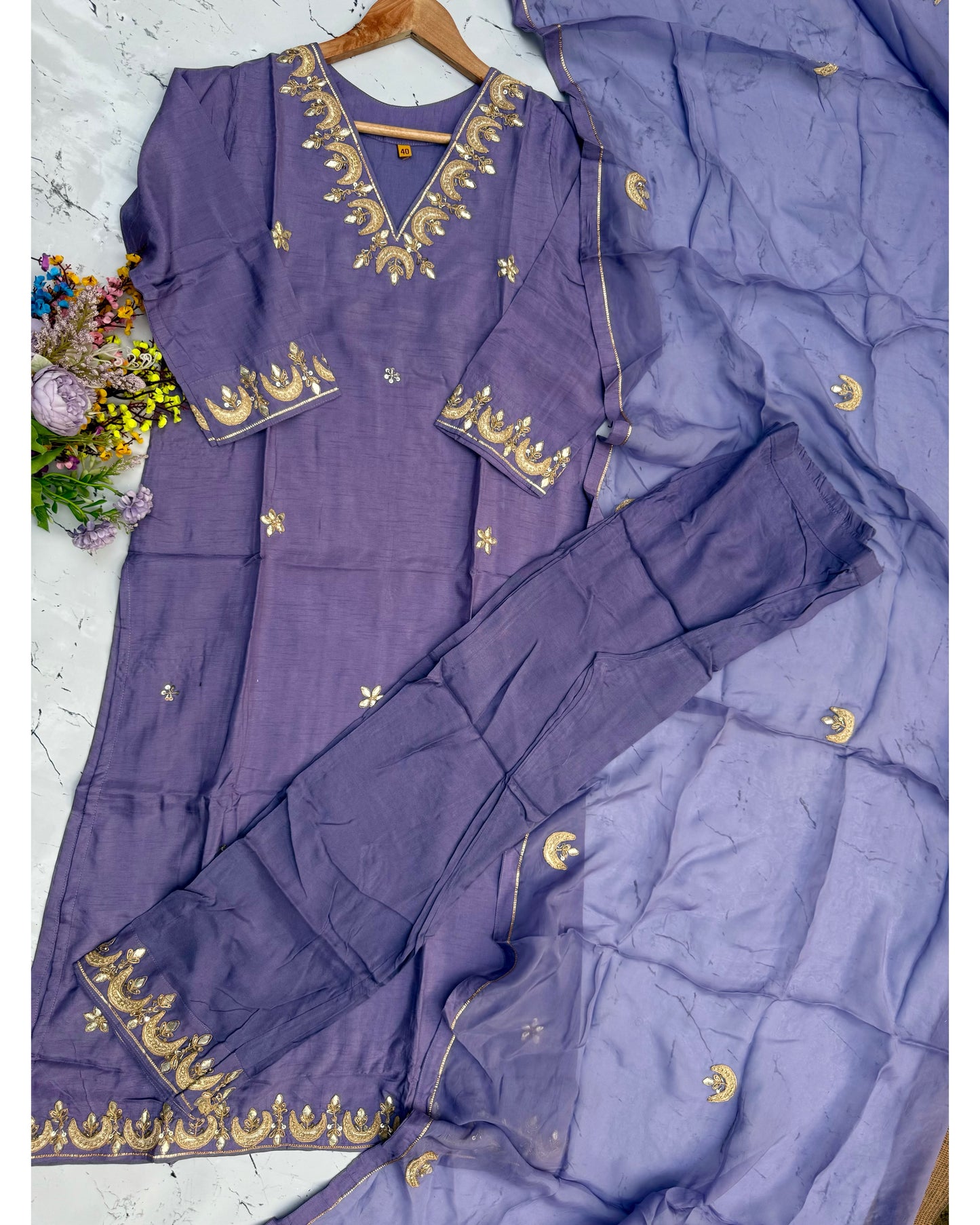 “Chandni” A very beautiful handwork dola silk set